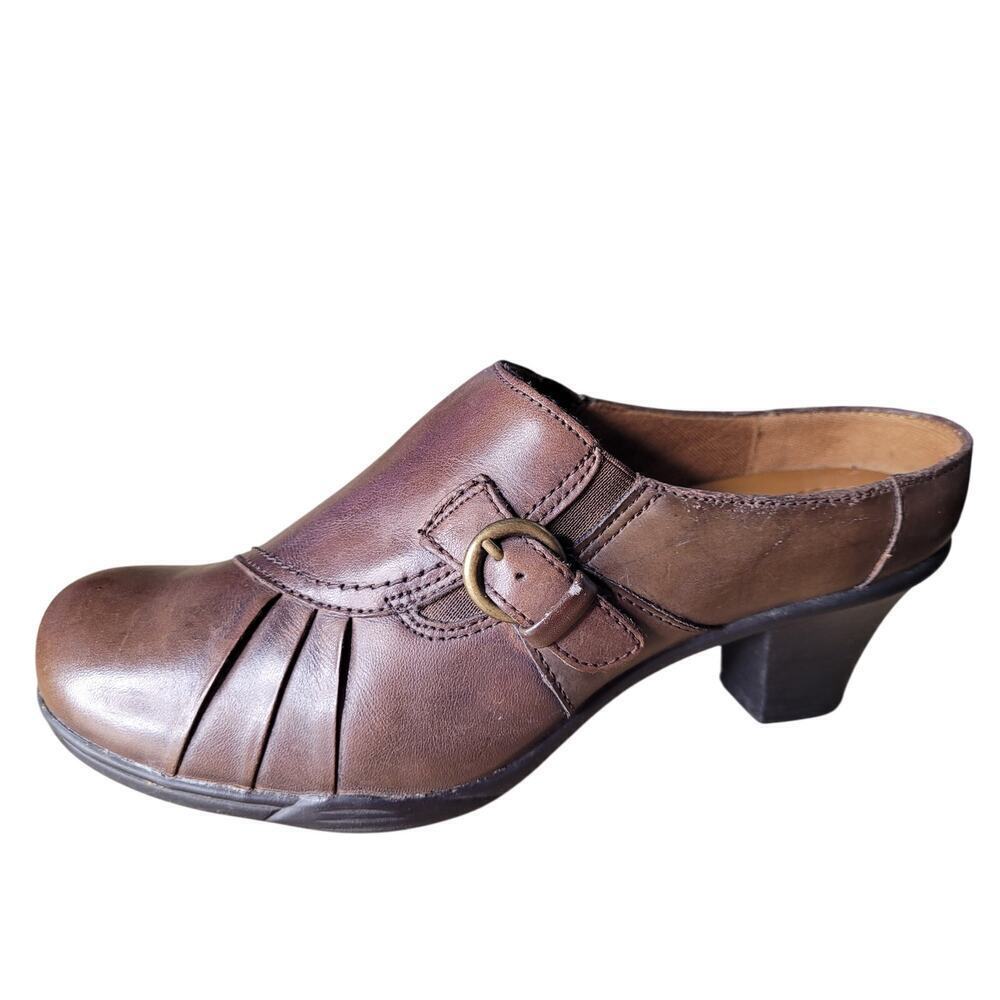 Earth Spirit Classics Clogs Emily Dark Brown Slip on Leather Sz‎ 9